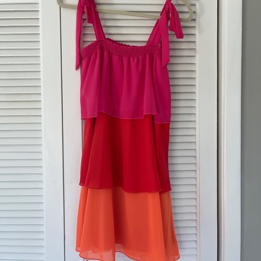 Orange and pink dress
